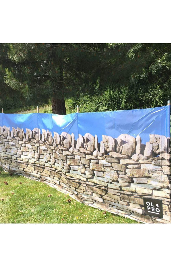 Stone Wall 5 Pole Windbreak (Wooden poles)