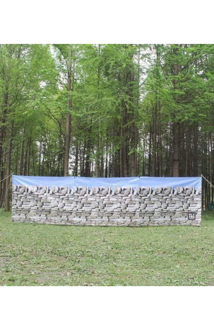 Stone Wall 4 Pole Compact Windbreak (Steel poles)