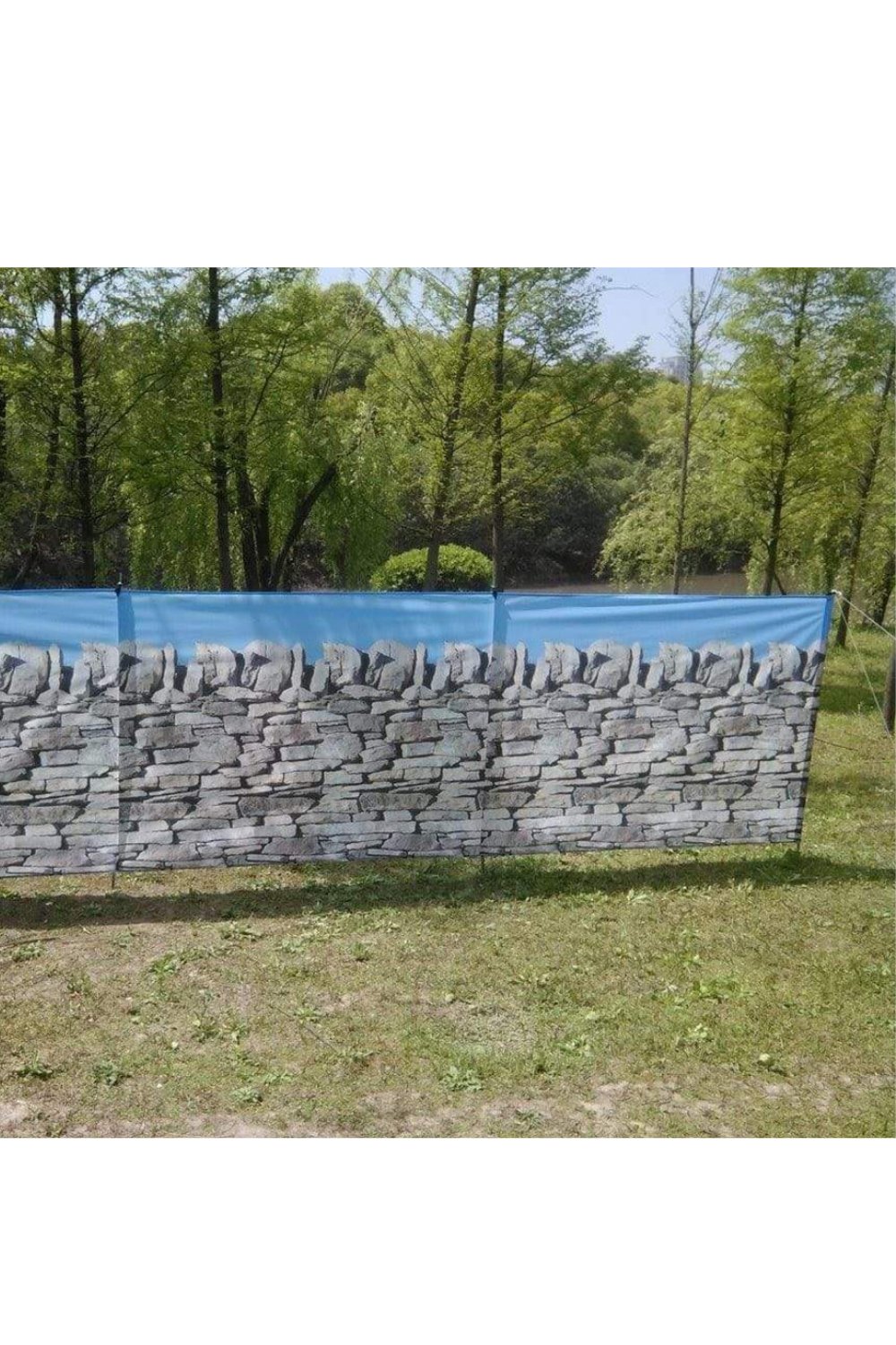 Stone Wall 4 Pole Compact Windbreak (Steel poles)