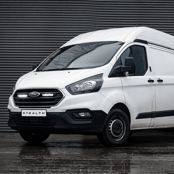 Stealth Ford Transit Custom 2019-2023 Twin 10″ Flashing Luminous LED Integration Grille Kit – 7,560 Lumens